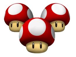 Drei Turbo-Pilze
